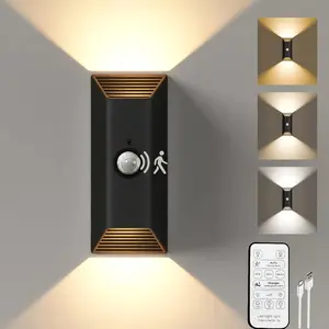 Smart Motion Sensor LED Wall Light, Rechargeable 4000mah Battery, Three Gradient Light Modes, Dimmable, Ideal for Stairs, Cabinets, Bedrooms, Desks