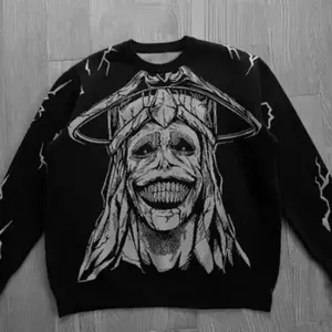 Solo Leveling Undead King of Shadows Oversized Hanknitted Crewneck Sweater