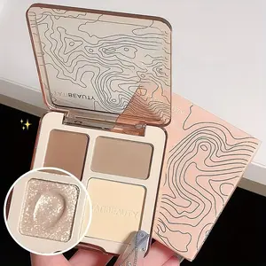 Long Lasting Highlighter & Contour Palette, 1 Count Matte Finish Highlighter & Contour Palette, Facial Makeup Product for Women & Girls, Bronzer, Cosmetics Highlighter