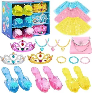 Mother Day Gift Princess Dress Up for Girls - Dress Up Clothes with Shoes & Skirts, Princess Toys for Toddler Girl 3,4,5,6 Years