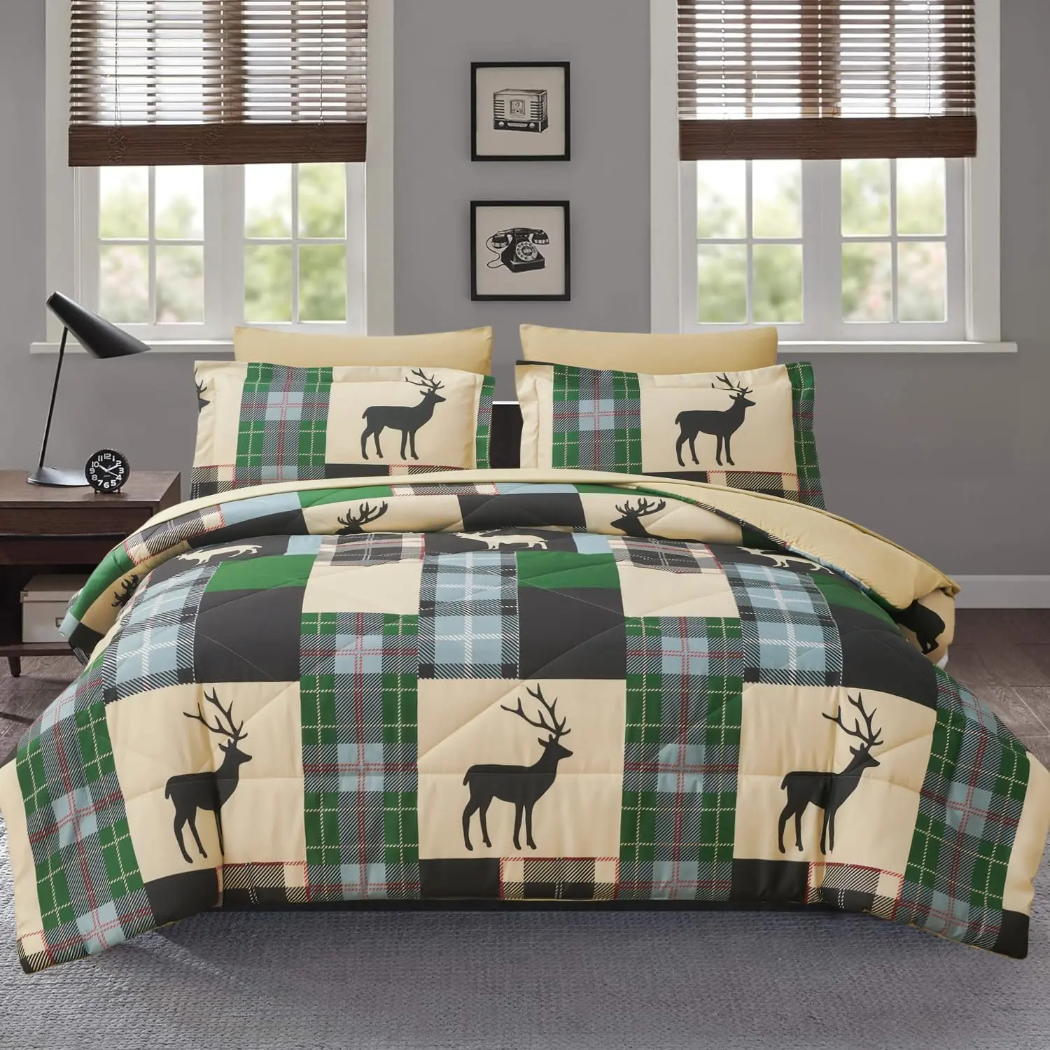 Green Plaid Moose