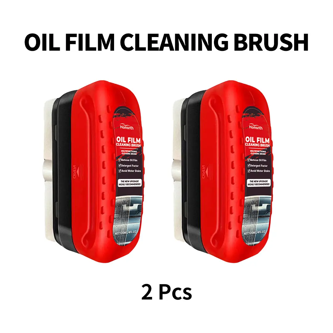 【A0】Automotive Oil Film CleaningBrush-2pcs, Campus Commute Ready: Anti-Fog Windshield Cleaner Set – Clear View for Back to School Driving