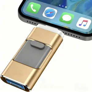 4-in-1 Flash Drive for iPhone - USB-C Memory Stick with Lightning Connector | Photo Storage for iPhone/iPad/Android/Computer