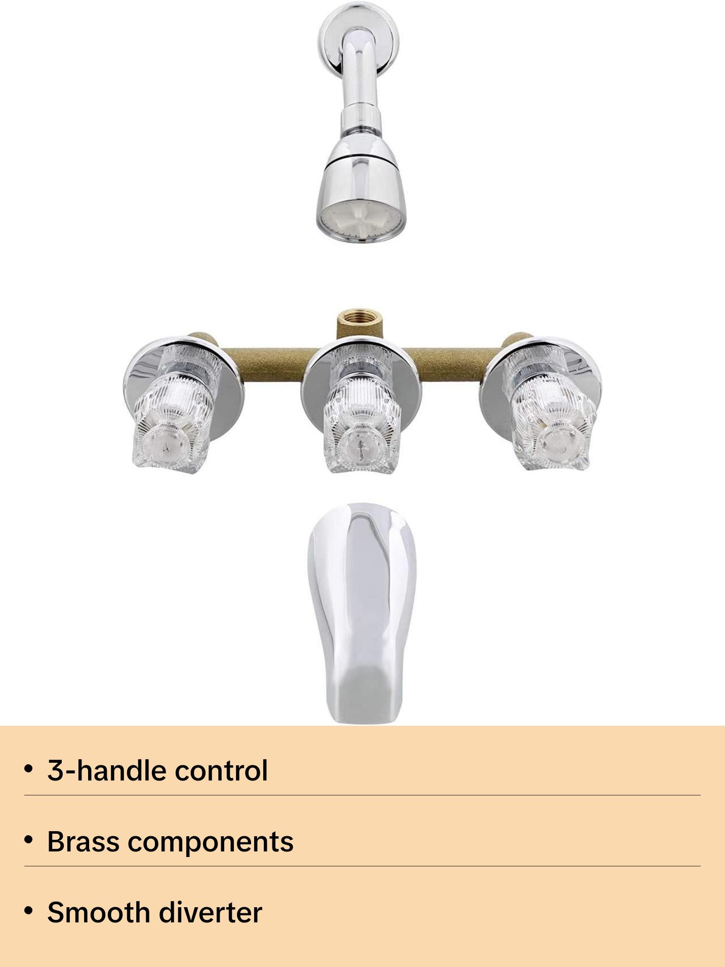 Empire Faucets Mobile Home 8" Chrome 3 Valve Tub & Shower Faucet J2700R-E