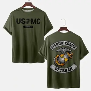 USMC Marine Corps Veteran Army Remember Everyone Deployed RED 250 Years Anniversary Eagle American Flag 1776-2026 Heavy Cotton T-shirt, Independence day Patriotic, 4th of July Menswear Casual, Gift Father day Gift Streetwear Graphic Classic