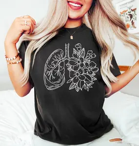 Anatomical Lung Shirt Therapist Shirt Floral Lungs Shirt Respiratory Graphic Tees Nurse Shirt Lung T-Shirt Breathe Shirt Crewneck