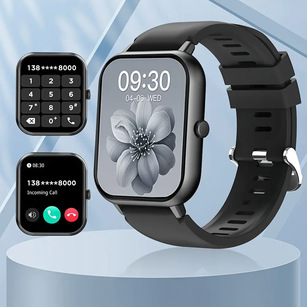 Unisex Smartwatch Gift, 4.65cm Full Touchscreen, Text & Call Support, Android & iPhone Compatible, Fitness Tracker, Workout, 100+ Sports Modes