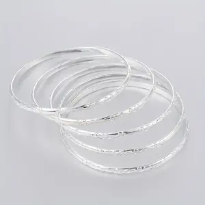 Stilson Five-Piece Silver Bracelet Set Geometric Circle Pattern Fashion Trendy All-Match Jewelry Exquisite Accessories for Versatile Styling