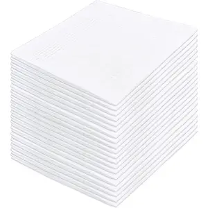 20 Pcs Cotton Handkerchiefs, White Men's Handkerchiefs & Pocket Squares, Large Hankies for Suits (Soft 100% Cotton Hanky Bulk), Mens Handkerchief