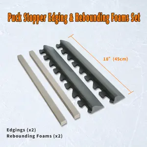 Synthetic Ice Edging & Puck Stopper for Hockey Puck (2 Pcs - 18" Length) - Premium Synthetic Ice for Hockey Training Equipment