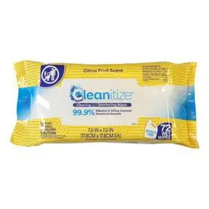 Gemma Cleaning And Disinfecting Wipes, Lemon Scent, 72 Wipes per pack