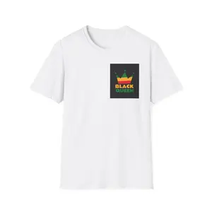 Black Queen Crown T-Shirt | Afrocentric Pride, Red Yellow Green Design