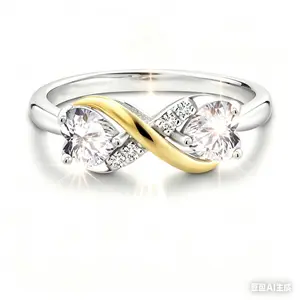 Two-Tone Copper CZ Heart Ring – Perfect Mother's Day Gift to Show How Much She Means to You