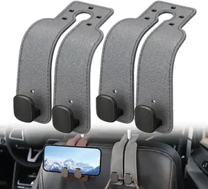 Car Purse Holder Hook, 2PCS Car Hooks for Headrest Car Hangers for Seat Multifunctional Car Bag Hook Car Seat Back Storage Hook Accessories (Grey)																	