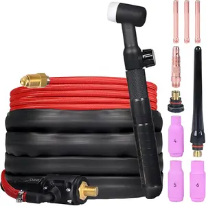 TIG Welding , WP-17V Argon TIG  with 13FT Red Air Hose and 10-25mm Connector, Lift Tig  150amp with 13FT  for  ARC160, MIG130, MIG160, ARC165 Pro and MIG145 Pro