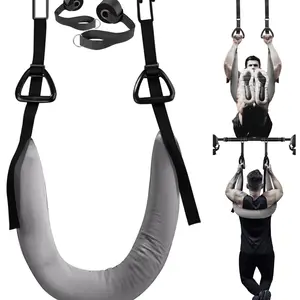 Hanging Abdominal Strap with Door Anchor and Pull-Up Bar Hook, Abs Pecs Bicep Core Workout Hanging Belt, Home Gym Full Body Support System, Ab Crunch Harness