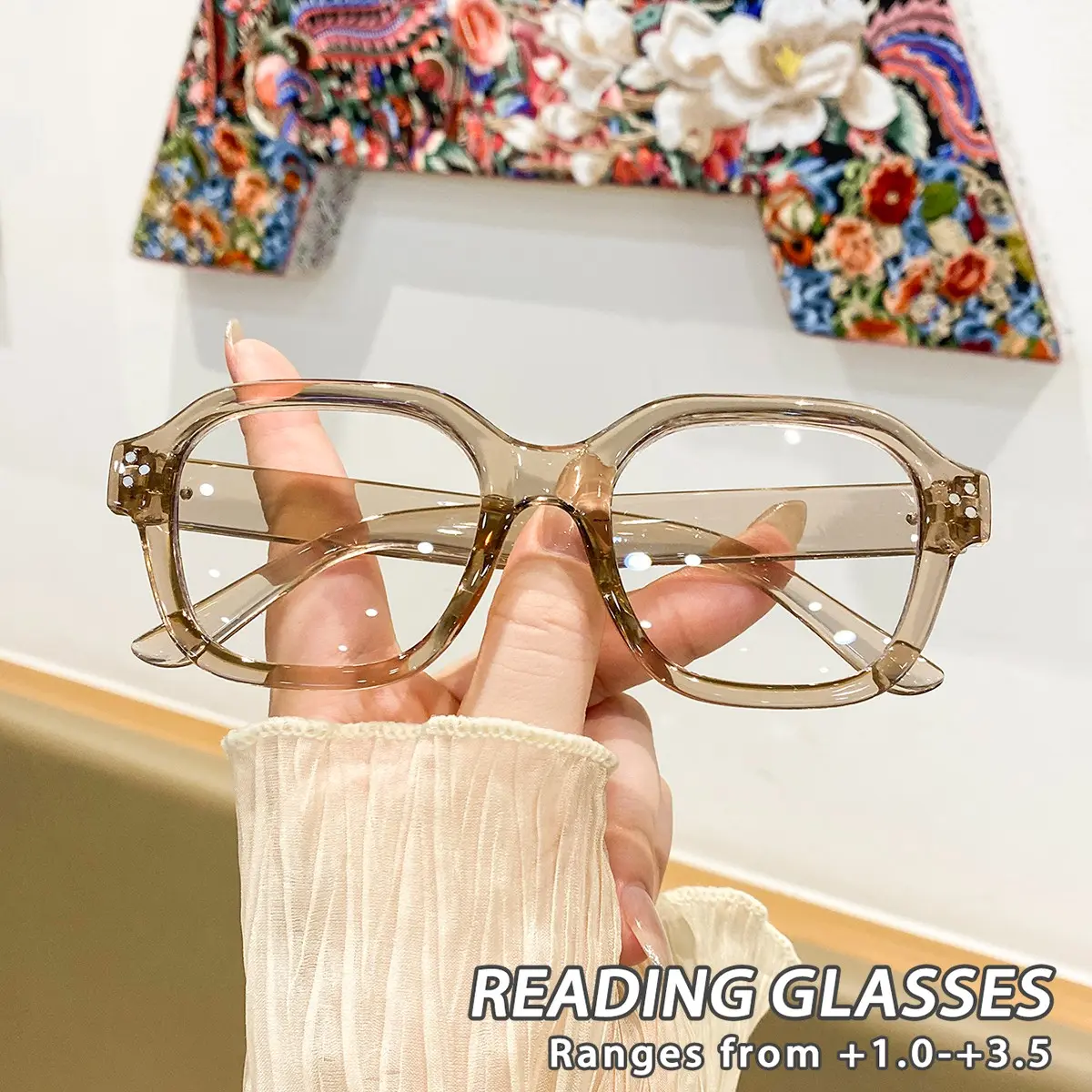 Women's Plastic Square Reading Glasses, Casual Stylish Design, Perfect for Daily Use, Library, Commute, Fashionable and Comfortable, Square Frame Glasses, Square Eyeglasses, Stylish Eyewear