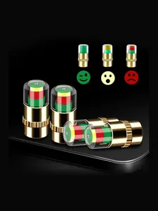 4Pcs Car Tire Pressure Monitor Valve Stem Caps Sensor Indicator 3 Color Eye Alert, Tire Care Accessory Car Parts