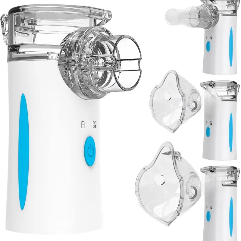 Portable Rechargeable Ultrasonic Nebulizer - Gentle, Lightweight, Mild Personal Care Device with 2 Modes, Self-Cleaning Function, Storage Compatibility for Adult Breathing Support