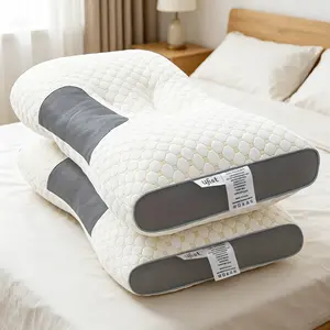 【Summer Deals】UFIST 2-Pack Ergonomic Neck Low Pillows - Orthopedic Ergonomic Neck Pillows for All Sleepers, Breathable Honeycomb Bed Pillows for Deep Sleep, Modern Design, Suitable for All Seasons