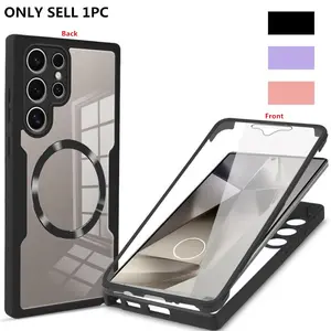 Luxury 360 Full Protection Case for Samsung S26 Ultra S25 Ultra S24 Ultra S23 Ultra S22 Ultra, Shockproof Hard Tpu PC Acrylic Phone Cover Accessories