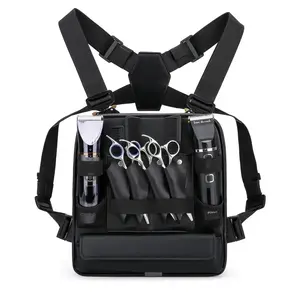 Choppo Vest - Durable Leather Chest Rig for Barbers, Braiders, and Locticians - Pouch