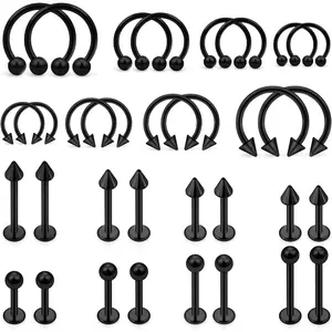 2 16g lip rings steel snake bite labret monroe barbell ring daith trag helix for women men 6mm/8mm/10mm/12mm