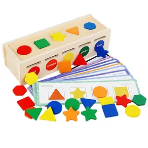 New Wooden Color Shape Sorting Box Shape Sorter Montessori Color Sorting Toy Set Preschool Early Learning Educational Toy for Kids Gifts