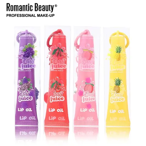 Fruit-Based Lip Oil Balm - 4 Assorted Flavors Lip Treatments, Alcohol Free, Irritant-Free, Oil Balm Format Glides On Smoothly, Moisturizing Glossy Shine, For Dating & Daily Use, Summer Gift (Included With $16+ Purchases)