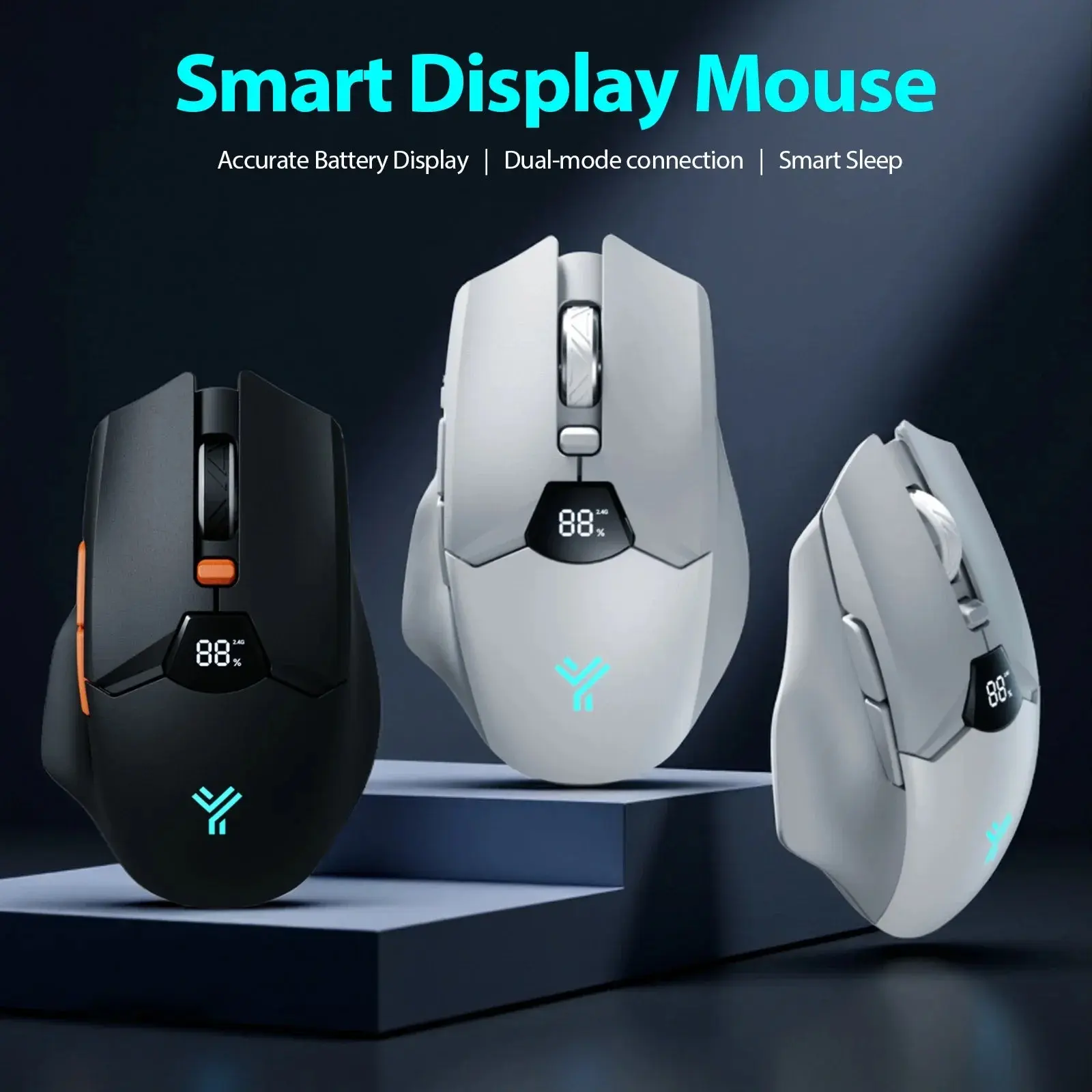 Wireless Bluetooth Mouse with Digital Battery Display – Silent ...