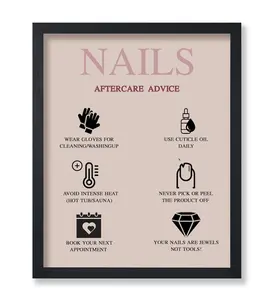 Nails Aftercare Advice Poster - Manicure Print - Gift for Fashionista - Chic Pop Art Decor for Salon, Spa or Nail Bar Poster ( PRODUCT DOES NOT INCLUDE FRAME )