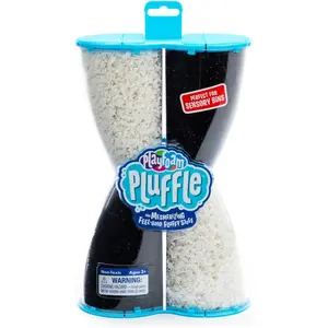 Pluffle® Black & White 2-Pack - Sensory Bin Foam Set, No Mess Alternative to Sand Toys & Slime for Toddlers, Fun Sensory Table Filler for Home or Classroom, Gift for Kids Ages 3+