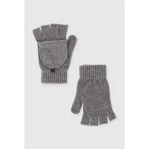 Marled Convertible Fingerless Flip Mittens