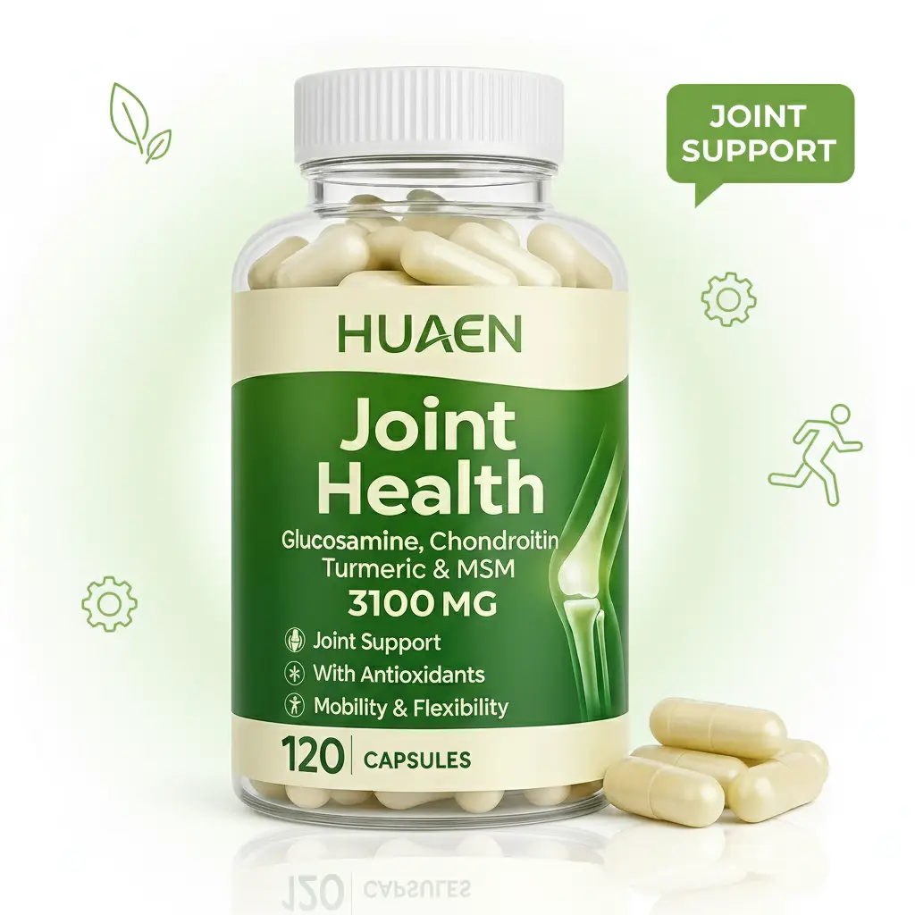HUAEN Dietary 3100mg Glucosamine Chondroitin Turmeric-MSM Joint Support Supplement - Relief for Bones, Back, Knees - 120 Tablets