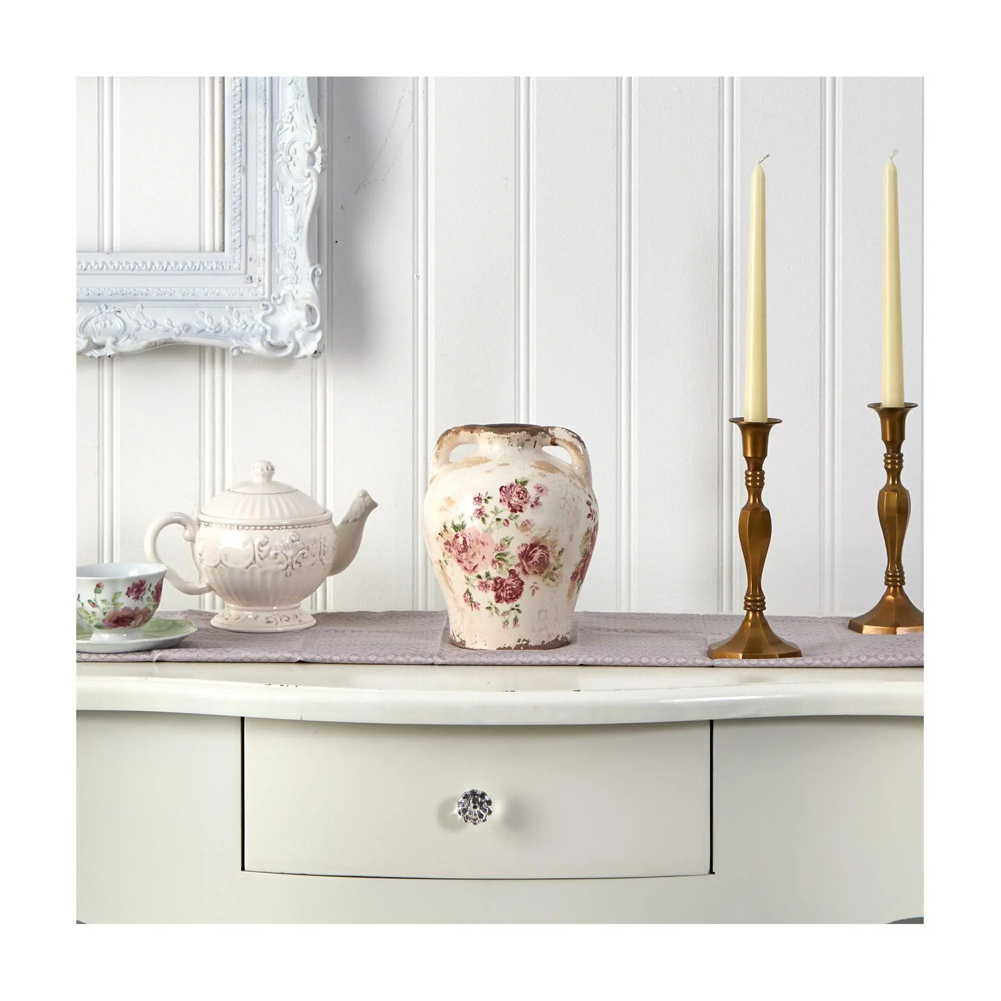 Nearly Natural 8" Tuscan Ceramic Floral Print Vase Nearly Natural 8" Tuscan Ceramic Floral Print Vase