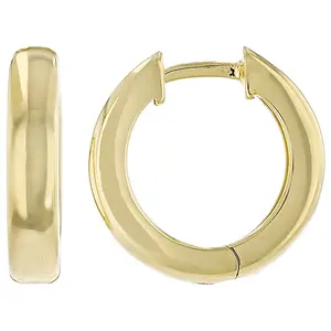 JTV 18k Yellow Gold Over Sterling Silver 0.25" Huggie Hoop Earrings