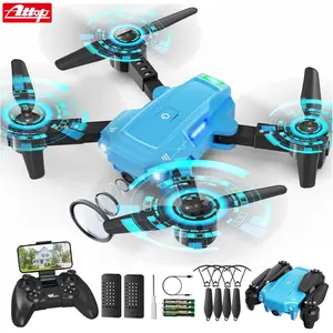 X-PACK 10 Mini Foldable Drone (WiFi Camera) Dual Battery Black/Blue | HD Aerial Photography, Stable Hover, Easy to Fly for Kids & Adults LM