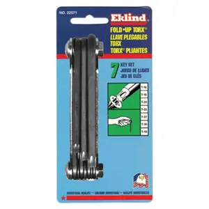 212 MAIN Compact 7-in-1 Steel Torx Key Set, Fold-Up Wrench Hand Tool with Fold-Up Grip, 7 Keys for Hardware Repairs, Seven Keys