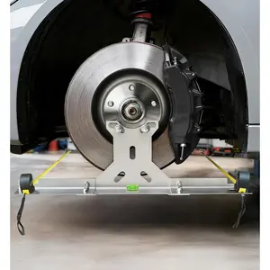 Wheel  Alignment Tool Kit for at  DIY Garage Use, Stainless Steel  Plates with Dual Tape Measures, Quick Front-End  Check for Automotive   SUVs ( Design)