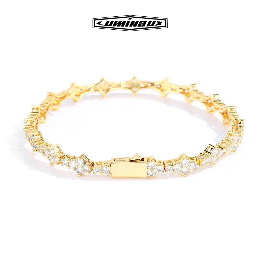 Tennis Bracelet and Necklace Set in AAAA+ Cubic Zirconia, Hip Hop Throne Style Unisex Jewelry, Diamond Encrusted, Gift Boxed, Diamond Encrusted Bracelet, Necklaces, Daily Wear, Bracelet Jewelry