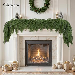 SHareconn 6ft Artificial Christmas Garland, Real Touch Norfolk Pine Garland - Pine Garland, Greenery Christmas Garland for Mantle, Table, Fireplace, Indoor, Outdoor Christmas