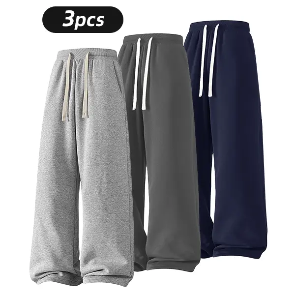 Wide Leg Sweat Pants for Womens High Waisted Baggy Sweatpants Casual Drawstring Workout Pants with Pockets Womenswear Bottom Wideleg Trouser