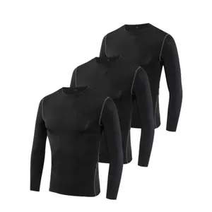 3 Pack Youth Boy's Compression Shirts Athletic Quick Dry Long Sleeve Baseball Undershirts Soccer Sports Base Layer Tee Tops Sporty Jersey Football Kits