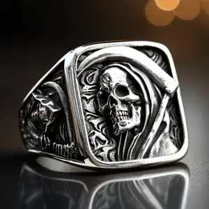 Skull Halloween Evil Warding Ring Unisex Stylish High Quality Jewelry Daily Casual Accessory Valentine's Day Christmas Gift