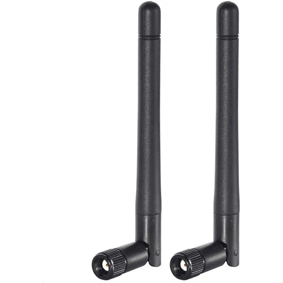 2 x WiFi Bluetooth Antennas, Dual Band 2.4GHz/5GHz/5.8GHz 3dBi MIMO [RP-SMA] Male White Wi-Fi Antenna (2-Pack) for PC, WiFi Router, Wireless Network Card, USB Adapter, Reverse/Backup Camera, Reverse Camera, Pc Computer