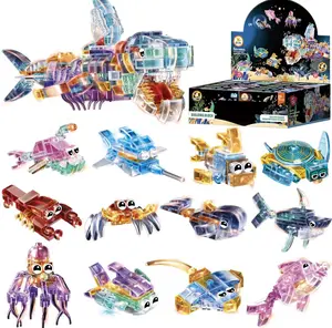 EFFUN 12-Box Magnetic Marine Animal Building Block Sets - Colorful Stacking, Creative Building Blocks for Party Favors, Birthday Gifts (12-in-1, Choking Hazard Warning) tiktokshopspringglowup