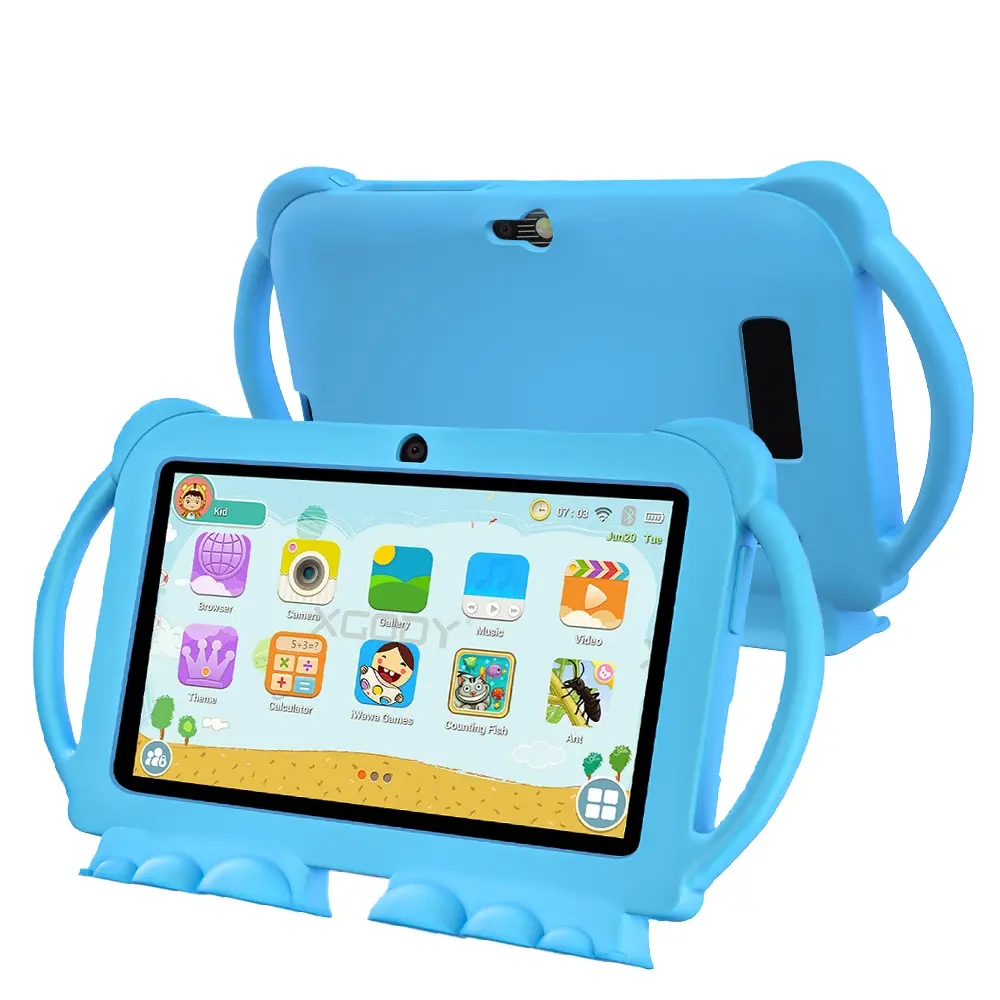 7-Inch Kids Tablet with Dual Handles, Android Os, Quad-Core Processor ...