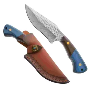 High-Quality Outdoor Knife with Stainless Steel Blade and Wooden Handle Suitable for Camping, Hiking, Mountaineering Activities - Durable and Sharp Christmas Gift