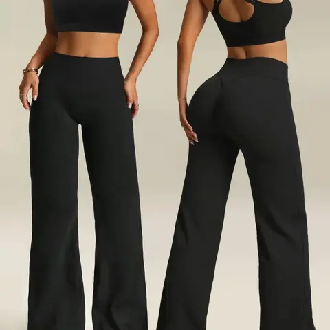 Women's Comfortable Athleisure Sportswear Set, Athleisure Workout Set, Athletic Workout Set, Activewear Fitness Outfit, Sleeveless Tank Top & Straight-Leg Pants Two-Piece Set for Running, Yoga and Outdoor Activities
