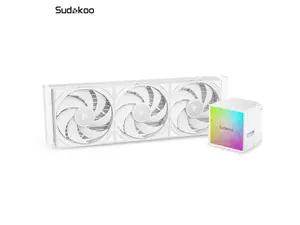 Sudokoo NEXAURA 360 White Liquid CPU Cooler: 360mm AIO CPU Cooler with PWM Pump & ARGB Pump Head - Water Cooling with FDB Fans for Intel LGA 1851/1700/1200/115X AMD AM5/AM4